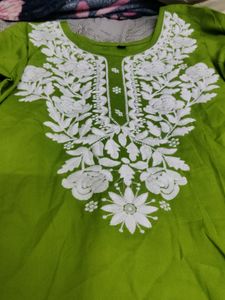 Short Green Chinkankari Kurti