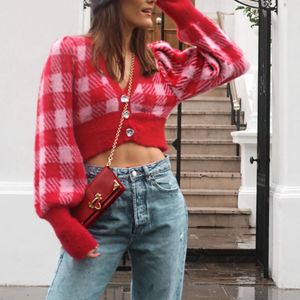 Bershka check knitted cardigan