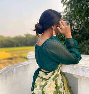 Green Sheer Sleeve Top