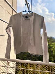 Tie-Front Long Sleeve Top