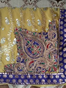 New Heavy Jorjet Sarees With Blouse Pic No Falls Done