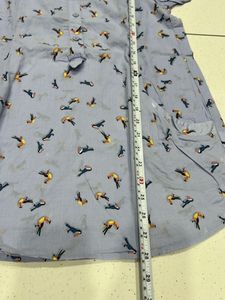 Bird Print Tunic Top