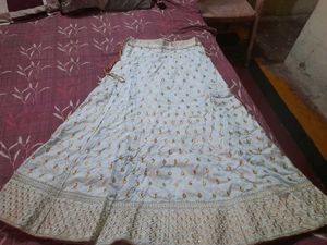 Embroidered Full Stitched Lehenga Choli (Green)