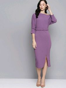Chic Purple Midi Bodycon Dress