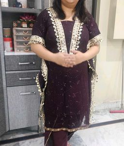 Elegant Embroidered kaftan self Stiched