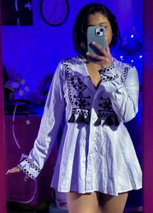 Embroidered Tassel Dress