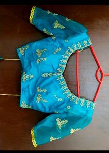 Teal &amp; Gold Embroidered Lehenga