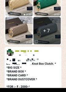 New With Packing Clutch In Satin Material