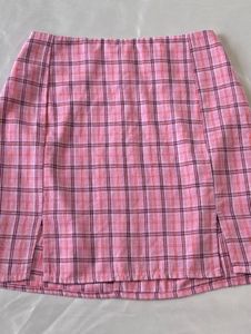 Pink Check Pinterest Mini Skirt