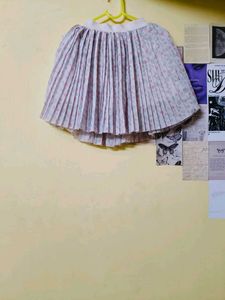 Pleated Polka Dot Mini Skirt