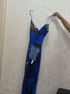 Ruffled Slit Maxi Dress