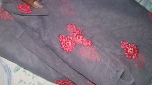 Ash Net With Floral Embroidery
