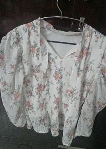 White Floral Top