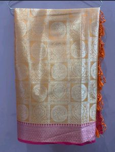 New Contrast Wedding Pattu Saree With Blouse
