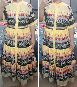 YELLOW PRINTED MAXI DRESS