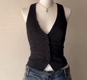 Chic Black Vest Top