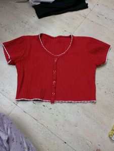 short top in red colour
