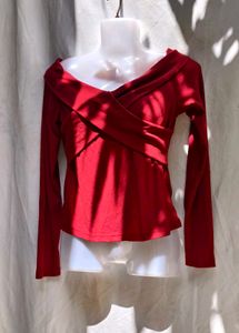 22510. Red Off-Shoulder Top