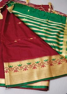 Traditional Maroon Silk Cotton Saree