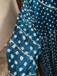 Teal Velvet Salwar Kameez Set - Muglai Style