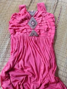 Coral Embellished Dress