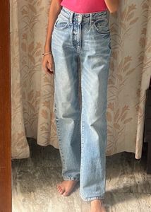 Light Wash Straight Leg Jeans