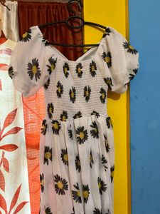 Daisy Print Tie-Front Mini Dress