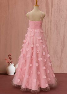 Pink Feathered Tulle Gown