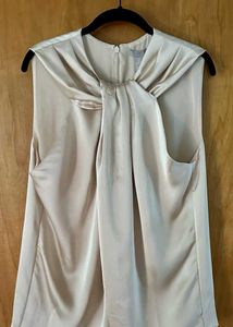H&M Champagne Satin Sleeveless Blouse