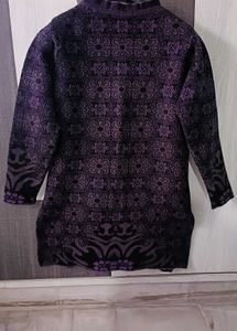 Floral Printed woolen kashmiri short kurti for wom