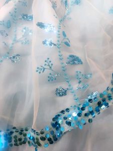 Blue Sequin Flower Girl Dress