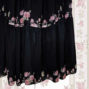 Black floral long skirt