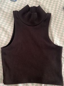 Chic Ribbed Mock Neck Top