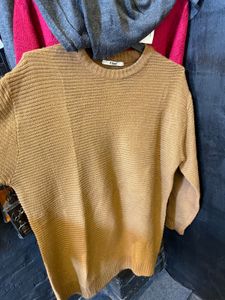 Tan Knit Pullover Sweater