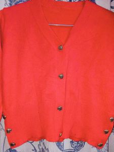 Red Sweetheart Knit Cardigan