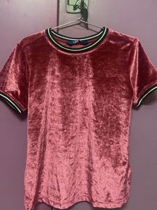 Pink Velvet Top