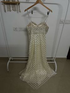 Silver Rhinestone Beaded Cocktail GOWN