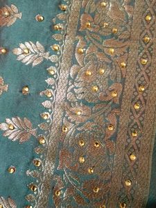 Green &amp; Gold Embellished Saree.. Double Shade