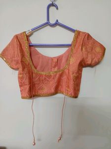 Pink &amp; Gold Sari Blouse