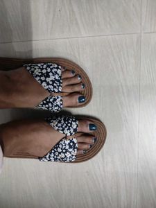 Floral Bow Thong Flats