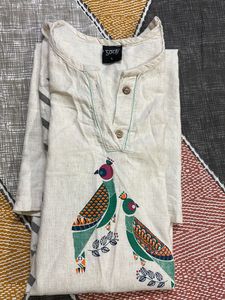 Soch Brand Cotton Peacock Print Kurti