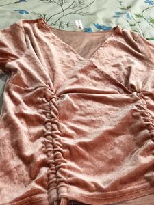 Pink Velvet Long Sleeve Top