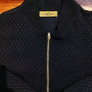 Navy Blue Jacket with golden chain