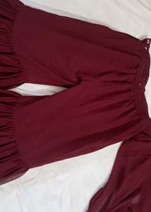 Elegant 3 Pc Maroon Sharara Suit Set🥀🥀