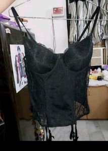 Lace Net Corset With Stocking Option