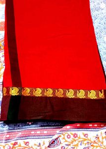 Elegant Red Saree 3