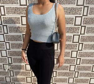 Cute Blue Sleeveless Top