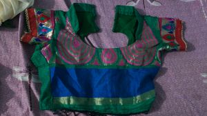 Green Embroidered Blouse Choli
