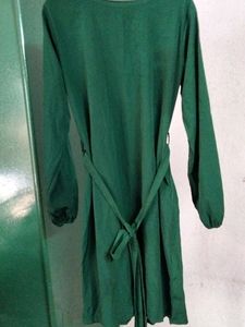 Flipkart One Piece Dress, Comes With Green Belt, Balloon Type Sleeves