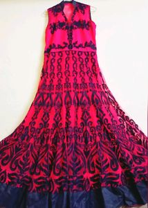 Heavy Embroidery Pink Gown